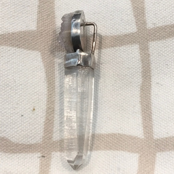 Vintage Druzy & Rock Crystal Pendant - Picture 4 of 9